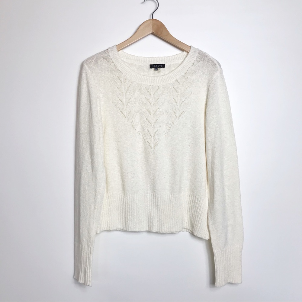 NWOT 1. State Cream Lightweight Sweater - XL
